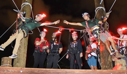 Night Zipline Adventure CCoral Crater Adventure Park